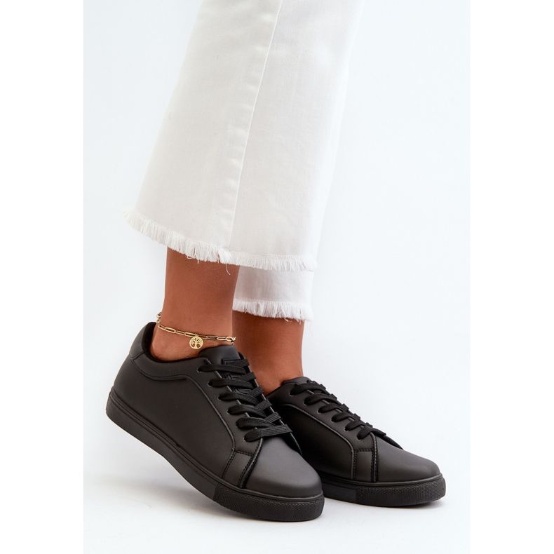 Zapatillas Deportivas Bajas de Mujer Diunna Negras Zapatillas Deportivas Fabricadas en Piel Ecológica negro 1