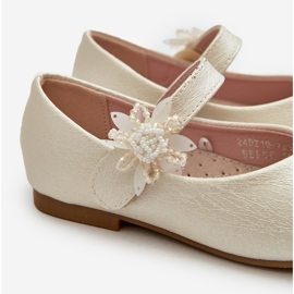 Bailarinas infantiles con purpurina y cierre de velcro Beige Jeylin 3
