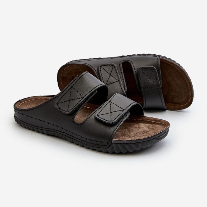 Chanclas de Hombre Cómodas con Tiras de Velcro Inblu FM00001U Negro 1