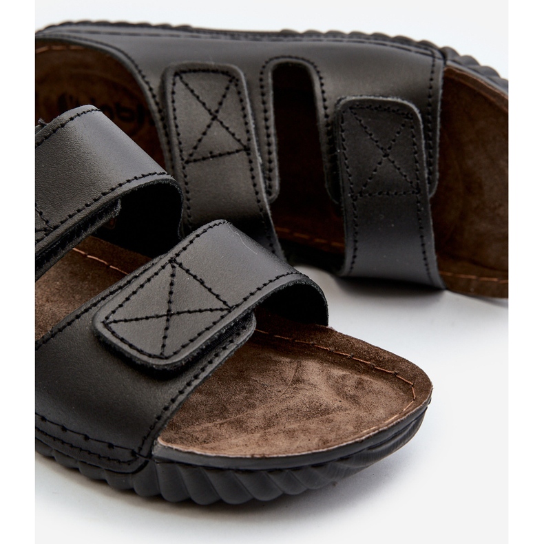 Chanclas de Hombre Cómodas con Tiras de Velcro Inblu FM00001U Negro 2