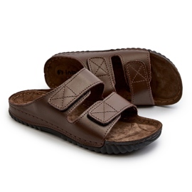 Chanclas de Hombre Cómodas con Tiras de Velcro Inblu FM00001U Marrón Oscuro 5