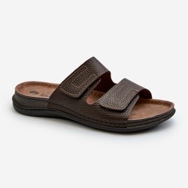 Chanclas de Hombre Cómodas con Tiras de Velcro Inblu GV00002I Marrón Oscuro 4