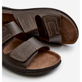 Chanclas de Hombre Cómodas con Tiras de Velcro Inblu GV00002I Marrón Oscuro 3