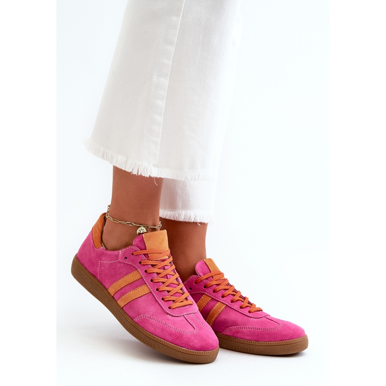 Zapatillas Zazoo N1068 Suede Low Mujer Fucsia rosa 1