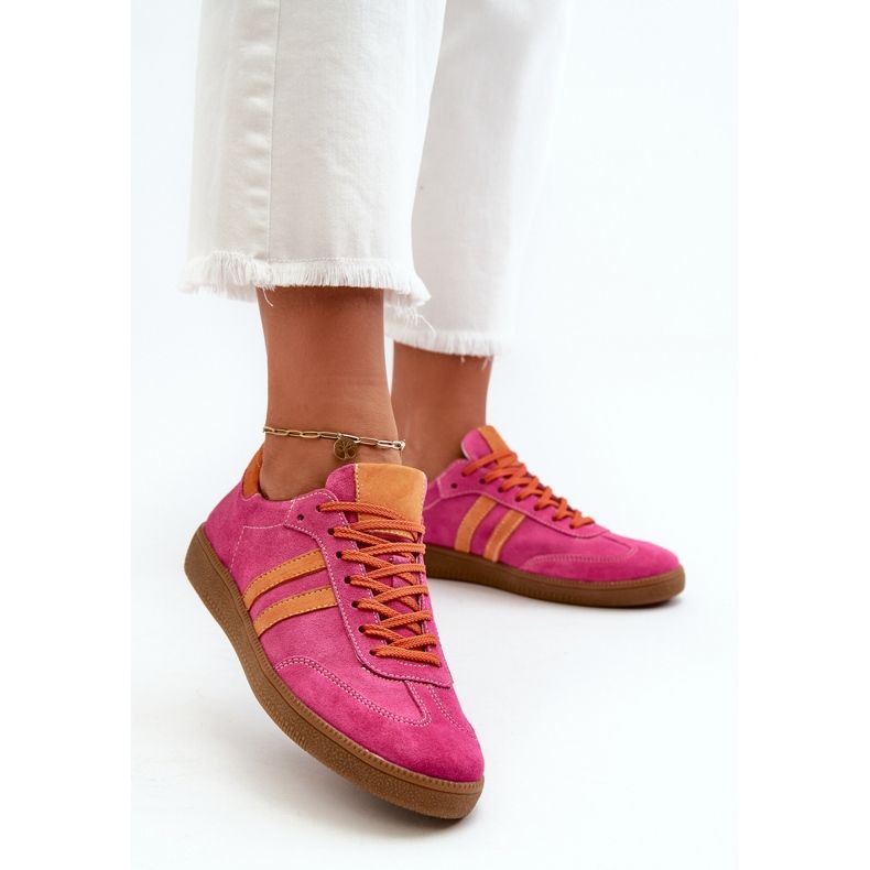 Zapatillas Zazoo N1068 Suede Low Mujer Fucsia rosa 2