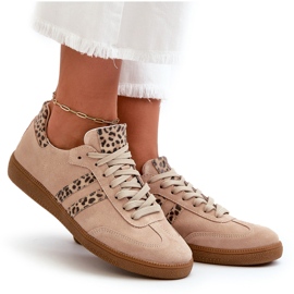 Zazoo N1068 Zapatillas Bajas Mujer Ante, Beige 9