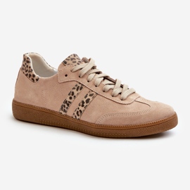 Zazoo N1068 Zapatillas Bajas Mujer Ante, Beige 3