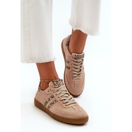 Zazoo N1068 Zapatillas Bajas Mujer Ante, Beige 4