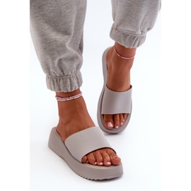 Chanclas de Mujer con Plataforma y Cuña Gris Vimarils 4