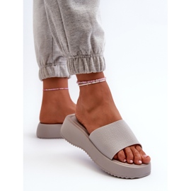 Chanclas de Mujer con Plataforma y Cuña Gris Vimarils 5