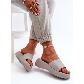 Chanclas de Mujer con Plataforma y Cuña Gris Vimarils 6
