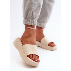Chanclas de Mujer con Plataforma y Cuña, Beige Claro Vimarils 2 Chanclas de Mujer con Plataforma y Cuña, Beige Claro Vimarils 2