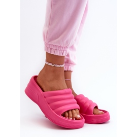 Chanclas ligeras de espuma para mujer con cuña y plataforma, Fucsia Tendrea rosa 1