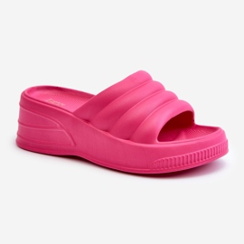 Chanclas ligeras de espuma para mujer con cuña y plataforma, Fucsia Tendrea rosado 3