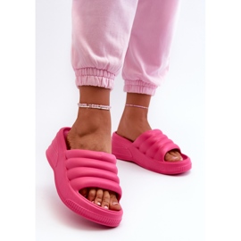 Chanclas ligeras de espuma para mujer con cuña y plataforma, Fucsia Tendrea rosa 2