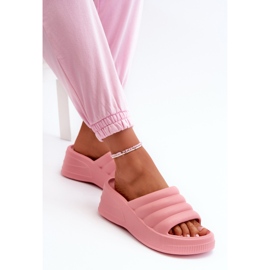 Chanclas ligeras de espuma para mujer con cuña y plataforma, rosa Tendrea rosado 5