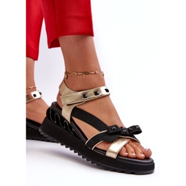 S.Barski Sandalias Mujer Con Lazo D&amp;A CR956 Dorado 3