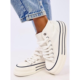 Puell Zapatillas blancas con plataforma blanco 5
