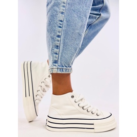 Puell Zapatillas blancas con plataforma blanco 1