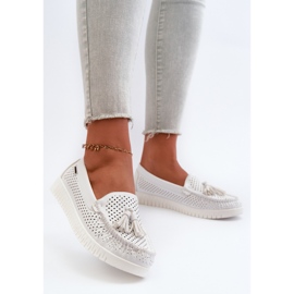 Mocasines de Mujer Calados en Piel Ecológica, Tinami Blanco 2 Mocasines de Mujer Calados en Piel Ecológica, Tinami Blanco 2