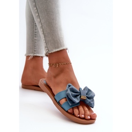 Chanclas de mujer azules con lazo Rivarina 5