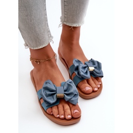 Chanclas de mujer azules con lazo Rivarina 6