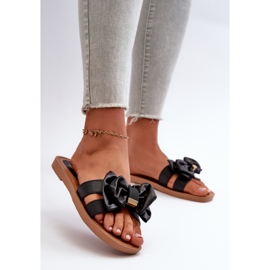 Chanclas de Mujer con Lazo Negro Rivarina 3