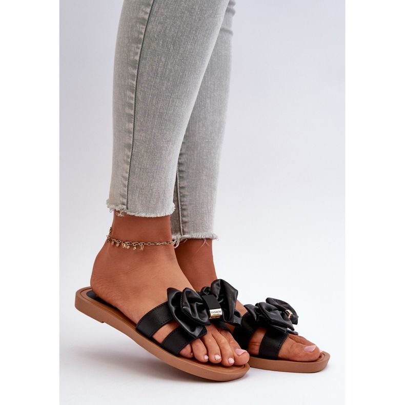Chanclas de Mujer con Lazo Negro Rivarina 2