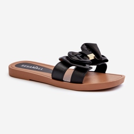 Chanclas de Mujer con Lazo Negro Rivarina 4