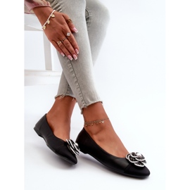 Bailarinas De Mujer De Piel Ecológica Con Detalle Decorativo Negro Divinella 6