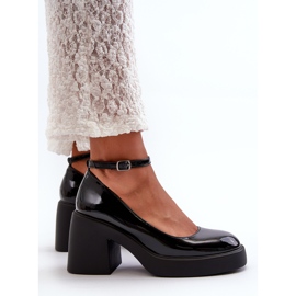 Zapatos de charol negros con tacones enormes Effiba 5