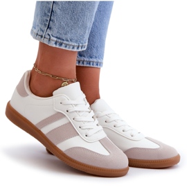 Deportivas Bajas de Mujer en Piel Ecológica Blanco y Gris Relialia 9