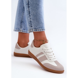 Deportivas Bajas de Mujer en Piel Ecológica Blanco y Gris Relialia 5