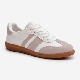 Deportivas Bajas de Mujer en Piel Ecológica Blanco y Gris Relialia 3
