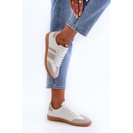 Deportivas Bajas de Mujer en Piel Ecológica Blanco y Gris Relialia 6