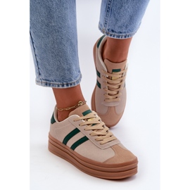 Zapatillas Mujer Plataforma Beige y Verde Egelia 4
