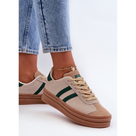 Zapatillas Mujer Plataforma Beige y Verde Egelia 5