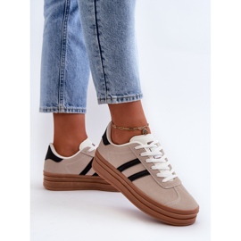 Zapatillas Mujer Plataforma Beige y Negro Egelia 7