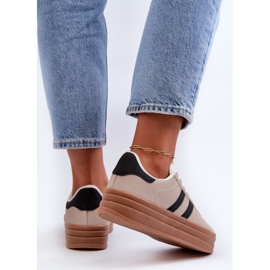 Zapatillas Mujer Plataforma Beige y Negro Egelia 9