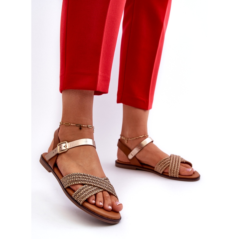 S.Barski MY923 Sandalias Planas Mujer, Marrón 1