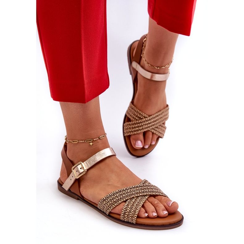 S.Barski MY923 Sandalias Planas Mujer, Marrón 2