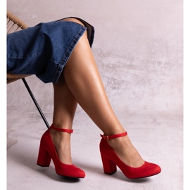 Zapatos de tacón Norrie rojos con tiras 2