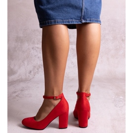 Zapatos de tacón Norrie rojos con tiras 1