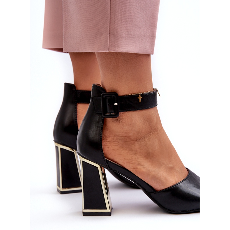 Sandalias Elegantes de Mujer con Tacón Alto Negro Rosazara 3