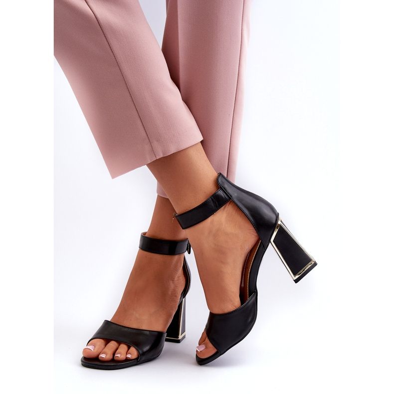 Sandalias Elegantes de Mujer con Tacón Alto Negro Rosazara 4