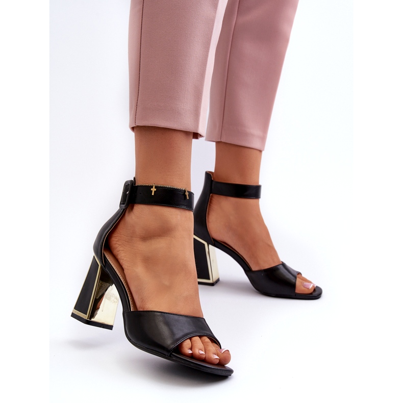 Sandalias Elegantes de Mujer con Tacón Alto Negro Rosazara 1