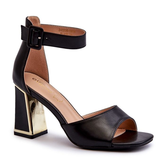 Sandalias Elegantes de Mujer con Tacón Alto Negro Rosazara 2