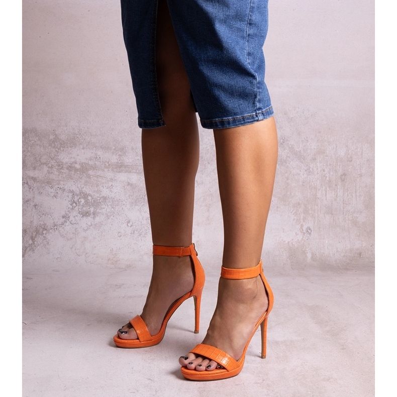 Sandalias tacón Isalia naranja 1 Sandalias tacón Isalia naranja 1
