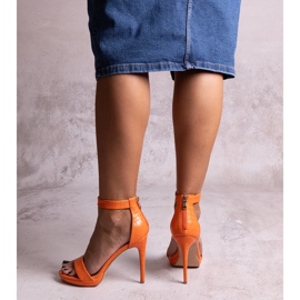 Sandalias tacón Isalia naranja 2