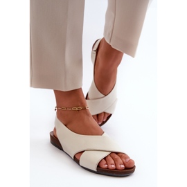 Zazoo 40407 Sandalias Mujer Piel, Beige Claro 4